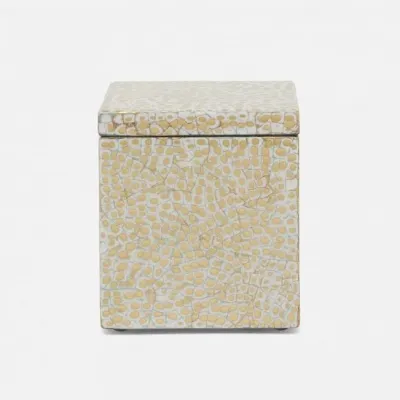 Callas Gold/White Bath Canister 4"L x 4"W x 4.5"H
