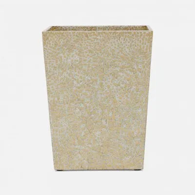 Callas Gold/White Wastebasket Square: 8.5"L x 8.5"W x 11"H