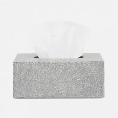 Callas Silver/White Tissue Box Rectangular: 10"L x 5.5"W x 4"H