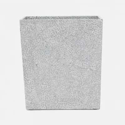 Callas Silver/White Wastebasket Rectangular: 10"L x 8"W x 11"H