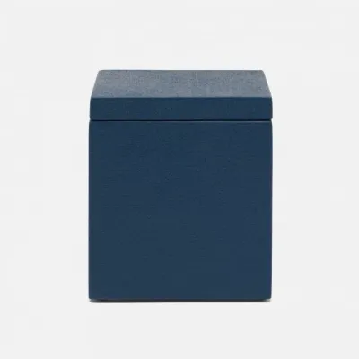 Dannes True Navy Canister Square Straight Faux Belgian Linen