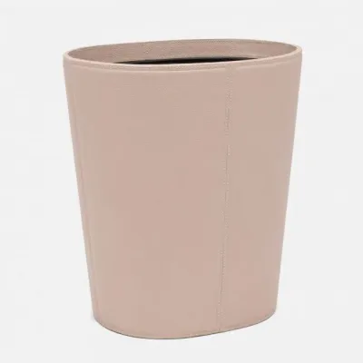 Asby Dusty Rose Wastebasket Oval Full-Grain Leather