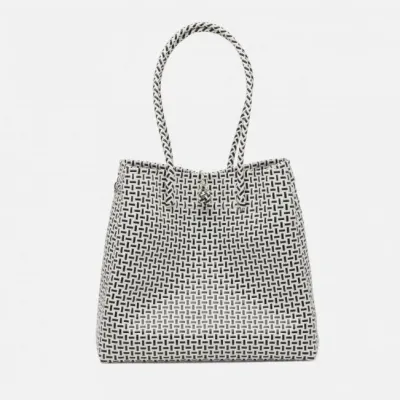 Izmir Black/White Shopper Bag 15.5"L x 9"W x 14"H