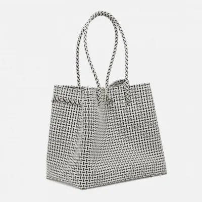 Izmir Black/White Shopper Bag 15.5"L x 9"W x 14"H