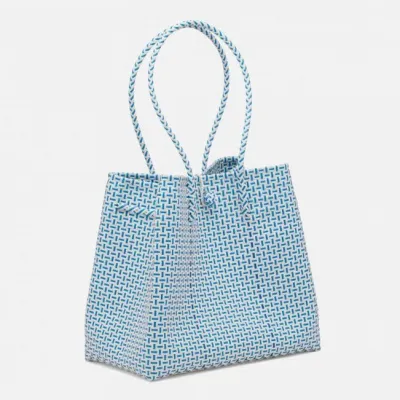 Izmir Blue/White Shopper Bag 15.5"L x 9"W x 14"H