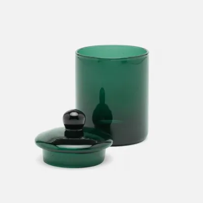 Darby Smokey Green Medium Canister Handblown Glass