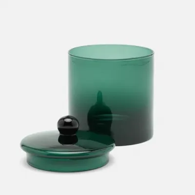 Darby Smokey Green Large Canister Handblown Glass