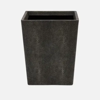 Tenby Dark Mushroom Wastebasket Square: 9"L x 9"W x 11"H