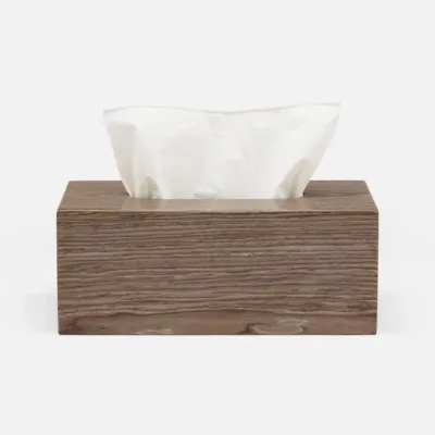 Westerly Oak Tissue Box Rectangular: 9.5"L x 5.5"W x 4"H