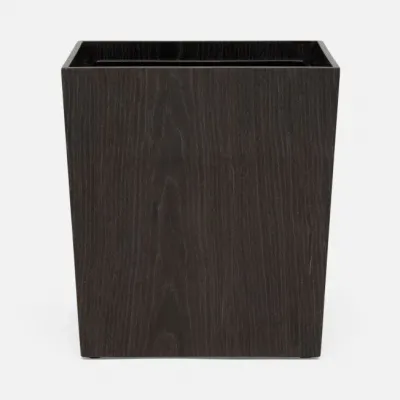 Westerly Dark Oak Wastebasket Rectangular: 10"L x 8"W x 11"H