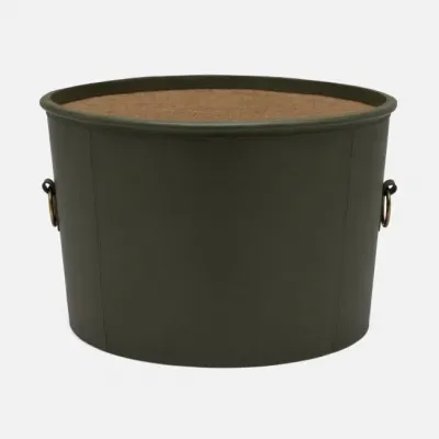 Ogden Forest Basket Large Round Full-Grain Leather