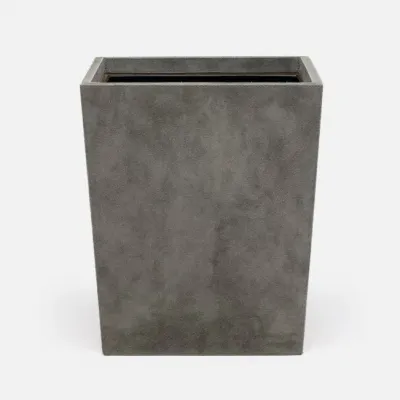 Segovia Dark Gray Rec. Wastebasket Rectangular: 11.5"L x 9"W x 14"H