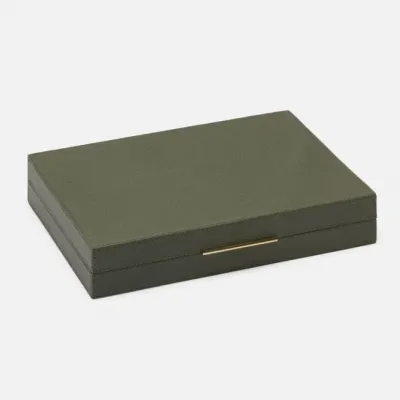 Sebina Forest Green Backgammon Full-Grain Leather Small