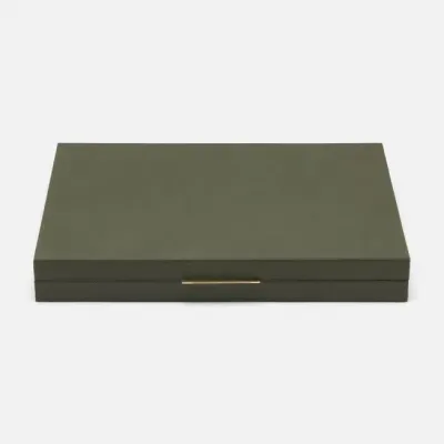 Sebina Forest Green Backgammon Full-Grain Leather Large