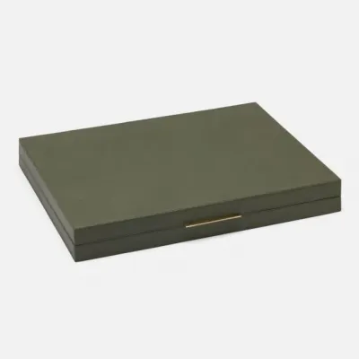 Sebina Forest Green Backgammon Full-Grain Leather Large