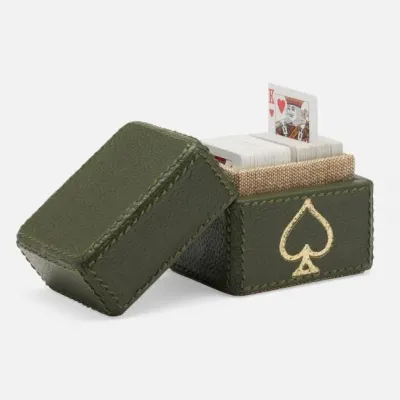 Aira Forest Green Card Box Set Miniature Full-Grain Leather Pack/2