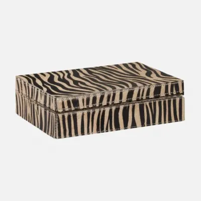 Lesten Baby Tiger Print Card Box Hair-On-Hide Pack/2