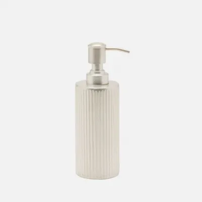 Redonmatte Silver Soap Pump Round Straight Ribbed Metal