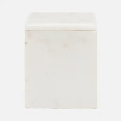 Kavala White Canister Large Rounded Edges Marble