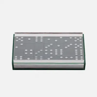 Soma Clear/Green Domino Box Oversized: 11.5"L x 7"W x 2"H