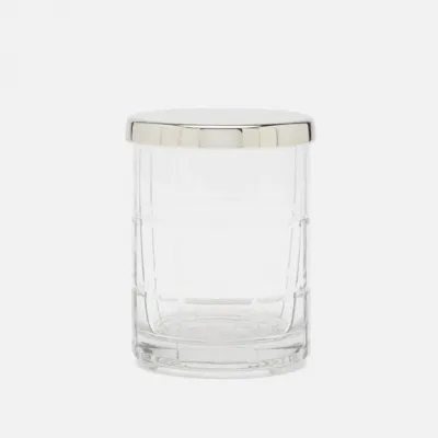 Argos Clear Canister Round Small Glass W/Nickel Trim