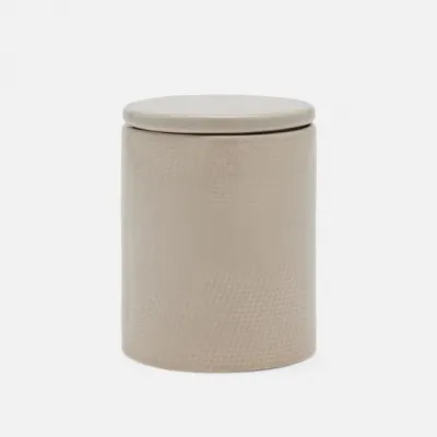 Cordoba Sand Burlap Bath Canister 3"D x 4"H
