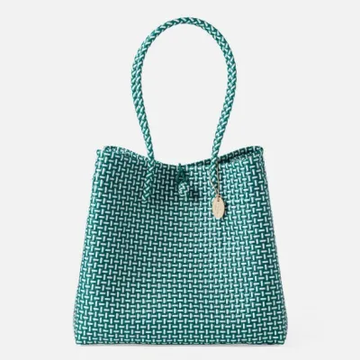 Izmir Green/White Shopper Bag Recycled Plastic