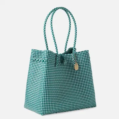 Izmir Green/White Shopper Bag Recycled Plastic