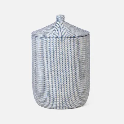 Roslyn Whitewashed/Navy Hamper Seagrass