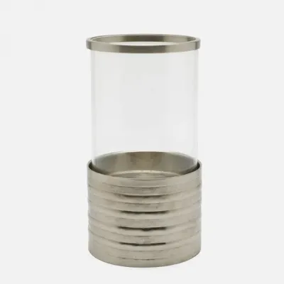 Lander Antique Nickel Hurricane Large Iron/Glass Pack/2