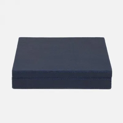 Lecco Dark Navy Tic Tac Toe Full-Grain Leather