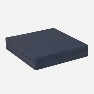 Lecco Dark Navy Tic Tac Toe Full-Grain Leather