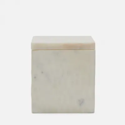 Kuna White Canister Square Straight Large Marble