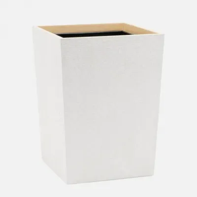 Rosewell Shiny White/Sycamore Sq. Wastebasket Square: 10.25"L x 10"W x 14"H