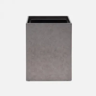 Charlotte Pewter Wastebasket Square: 8.5"L x 8.5"W x 11"H