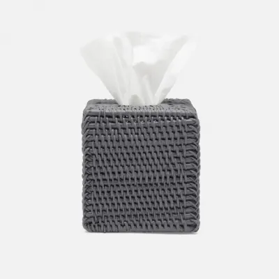 Dalton Dark Gray Tissue Box Square Straight Rattan