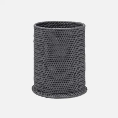 Dalton Dark Gray Wastebasket Round Rattan