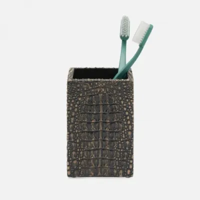 Hawen Dark Mushroom Brush Holder 3"L x 3"W x 4.5"H