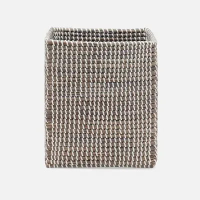 Kythira Gray/White Wastebasket Rectangular Straight Seagrass