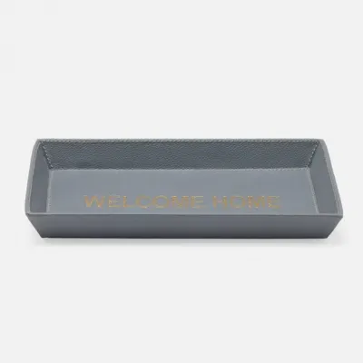 Decorah Dark Gray Desk Tray, Welcome Home 11"L x 6.5"W x 1"H Pack of 2