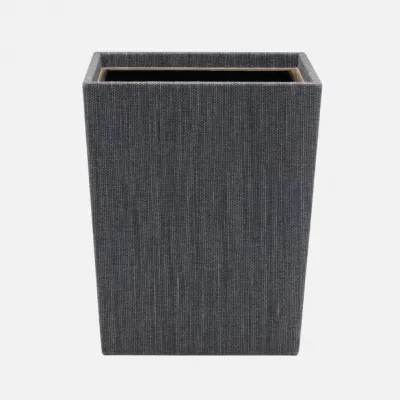 Galway Slate Blue Wastebasket Rectangular: 11.5"L x 9"W x 14"H