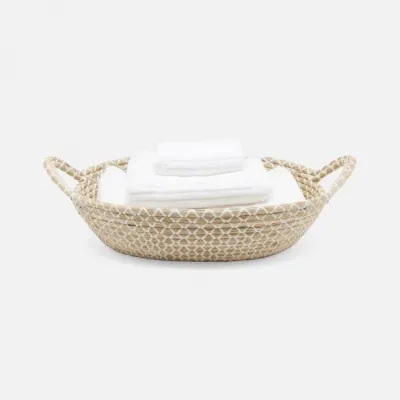 Kendari Natural/White Storage Baskets Seagrass Pack/2