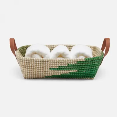 Olinda Green/Natural Storage Baskets Seagrass Pack/2