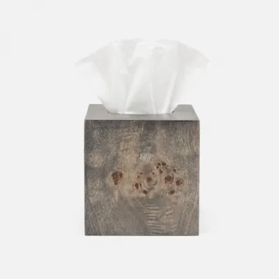 Bern Ash Gray Tissue Box Square Straight Mappa Burl