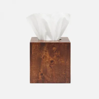 Bern Dark Honey Tissue Box Square Straight Mappa Burl