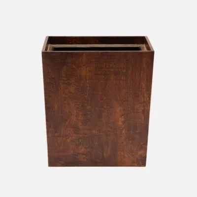 Bern Dark Honey Wastebasket Rectangular Tapered Mappa Burl