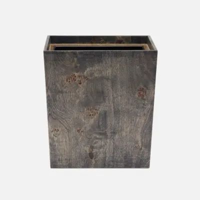 Bern Ash Gray Wastebasket Rectangular Tapered Mappa Burl