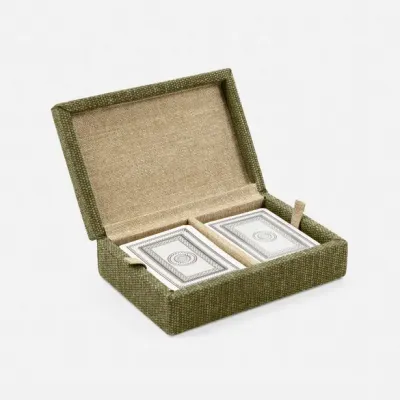 Preston Dark Green Card Box Cotton Jute