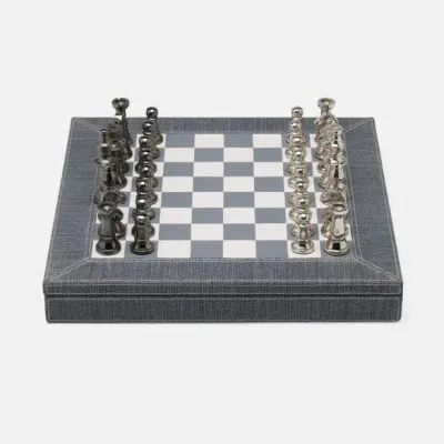 Preston Slate Blue Chess Board 16"L x 16"W x 2"H