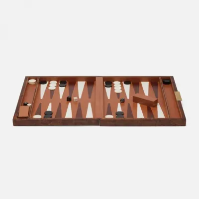 Windsor Dark Honey Backgammon Game Set Small Mappa Burl